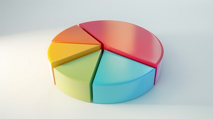 Fototapeta premium 3D pie chart showing market share distribution among key competitors in a business model.