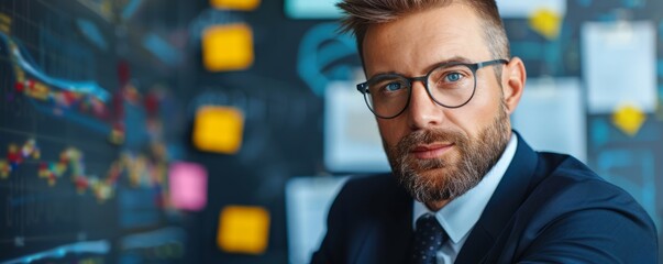 Logistics manager reviewing transport schedules and optimizing routes in a modern office, focusing on efficient and strategic transport management, with copy space for text