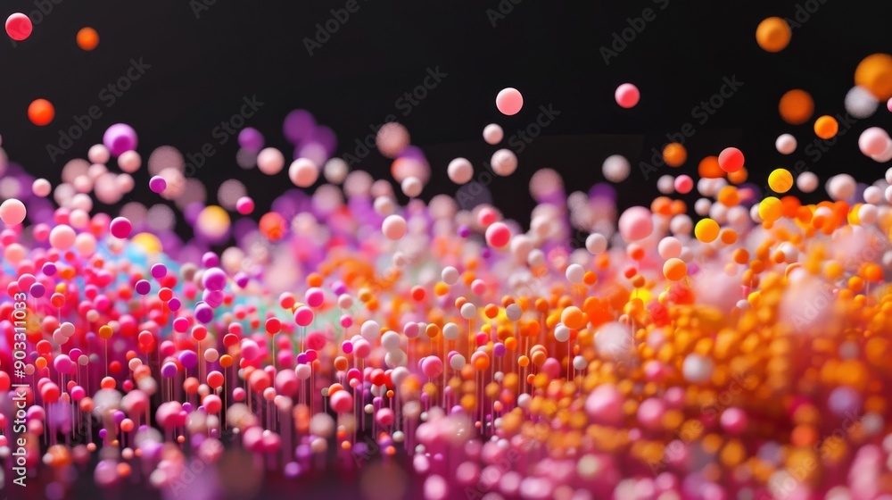 Fototapete 3D scatter plot representing customer acquisition cost versus lifetime value.