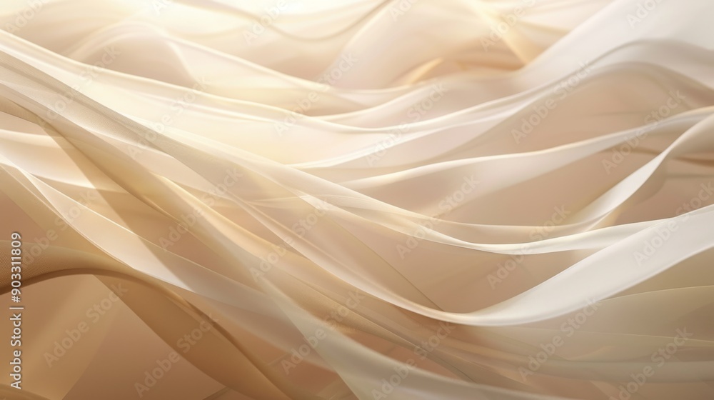Poster a 3d abstract background of overlapping translucent layers with soft lighting.