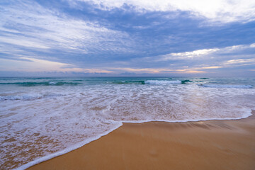 Empty tropical beach and seascape, Beautiful sandy beach and sea in sunny day,Blue sky in good...