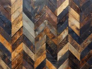 Rustic wooden chevron pattern background.