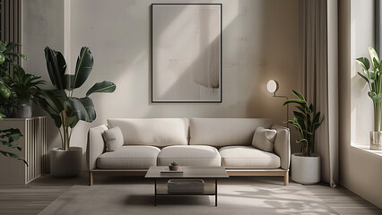Modern Minimalism: Luxury Sofa in a Stylish Living Room