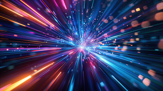 Abstract light speed background with colorful lights