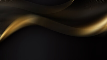 Abstract gold wave on black background.