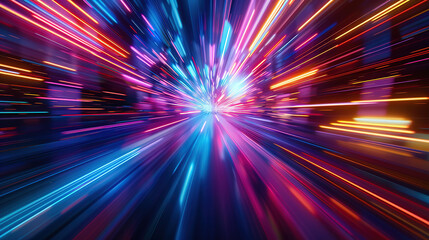 Abstract light speed background with colorful lights