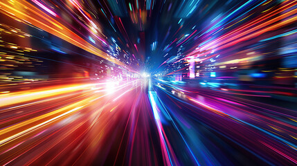 Abstract light speed background with colorful lights