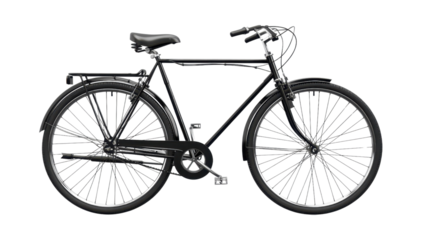 Old retro bicycle on transparent background