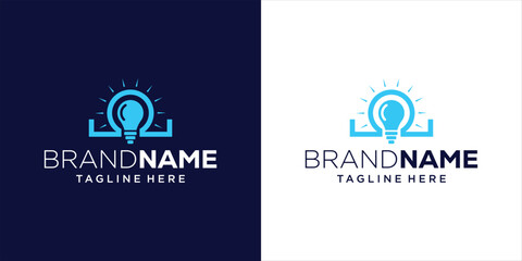 Naklejka premium Creative Logo Design Lamp and Omega, Design Inspiration, Illustration, Vector