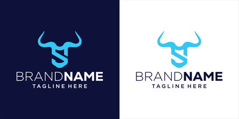 Creative Bull Head Letter S Logo Design, Design Inspiration, Illustration, Vector