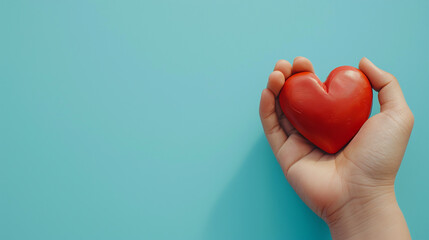 Obraz premium Nurturing Kindness: Heart-in-Hand Symbol of Care and Affection