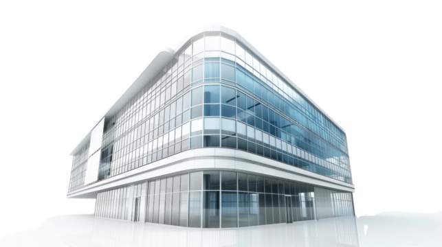 Business building on transparent background