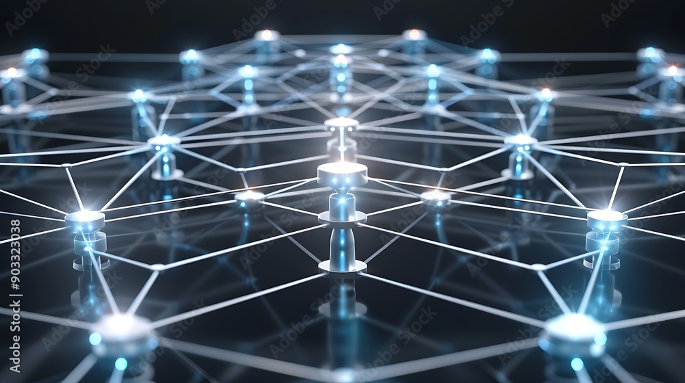 Aufkleber generative ai framework, semi close-up of complex data nodes, more clarity with clear light and shar
