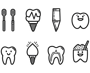 set of tooth icons tooth icons set