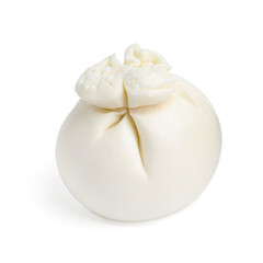Fresh delicious burrata cheese isolated on white