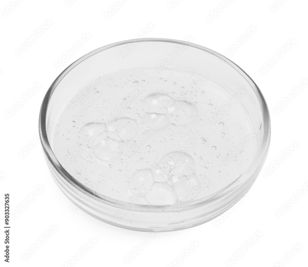 Wall mural petri dish with sample isolated on white