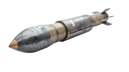 Missile bomb on transparent background