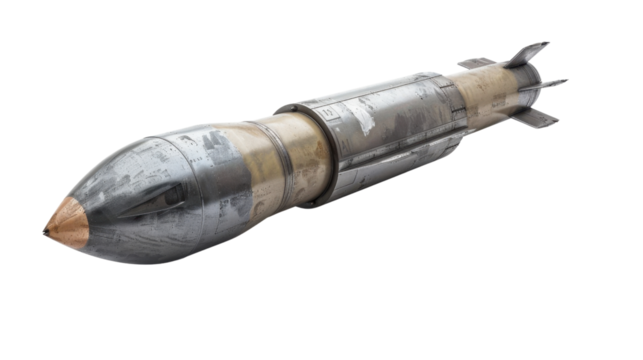 Missile bomb on transparent background