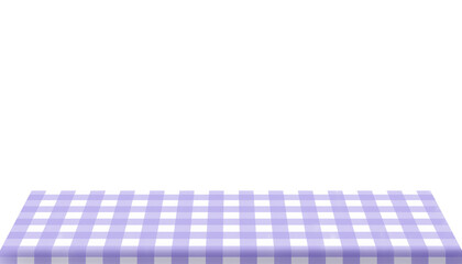 illustration of a Checkered table cloth on a table on a transparent background, gingham tablecloth, tabletop,  picnic cloth, countertop, counter, kitchen counter, dining table, plaid cloth, isolated