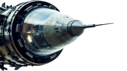 Missile bomb on transparent background