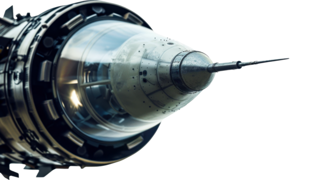 Missile bomb on transparent background