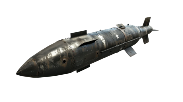 Missile bomb on transparent background