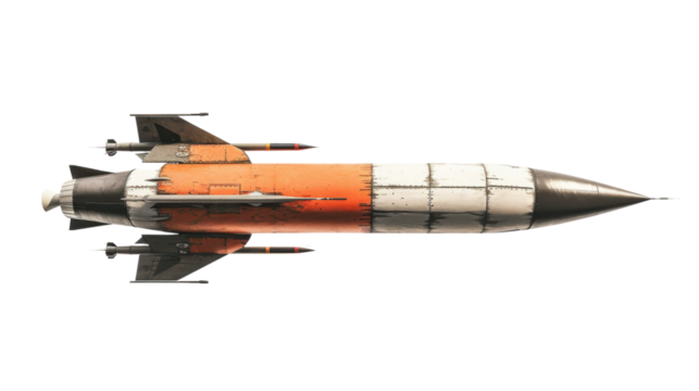 Missile bomb on transparent background