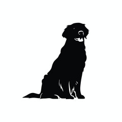Golden Retriever dog silhouette set animals vector template