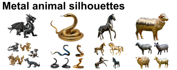 metal animal silhouette steel collection astrology set