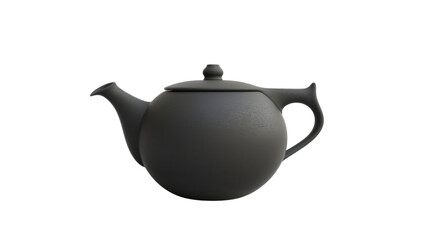 Teapot black coffeepot on transparent background