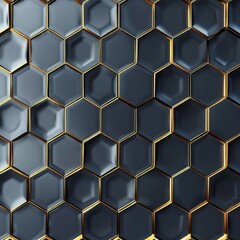 Elegant 3D hexagon background with gold textures and luxurious feel