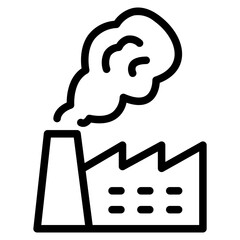 Smoking industrial icon. Dirty production destroying ecology with air pollution.