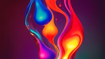 A mesmerizing lava lamp with colorful, fluid blobs floating and merging in a hypnotic dance.