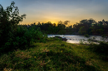 sunset over the river