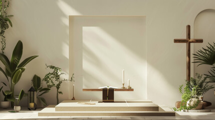 Serene Christian Altar for Good Friday