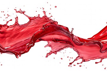 Red liquid splashing in the air on a white background.

