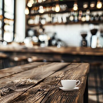 Illustrate a cafe with a rustic, vintage theme