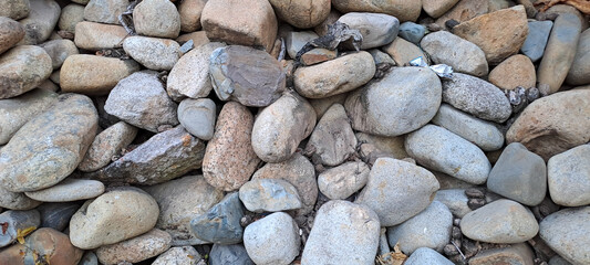 boulder pebble beach Stones background Seamless Tileable Texture