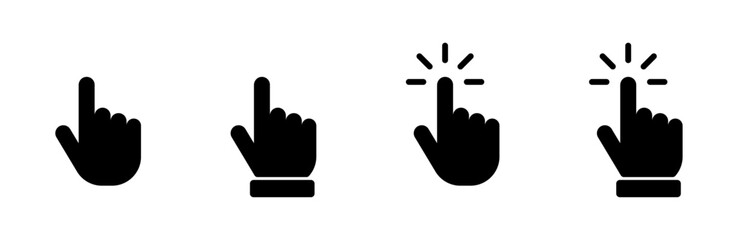 Hand cursor icon set