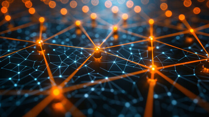 digital background with neural network patterns, glowing circuits, and futuristic tech elements. Ideal for tech processes, AI, and innovation themes