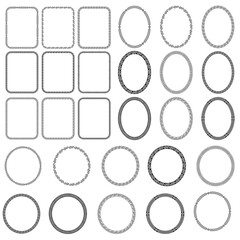 Set of Decorative vintage corner round shape frames and borders. Floral ornamental round frame. page decoration border. 