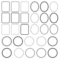 Set of Decorative vintage corner round shape frames and borders. Floral ornamental round frame. page decoration border. 