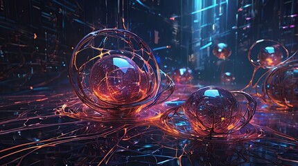 Obraz premium background with glowing lights