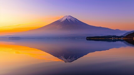 Fototapeta premium Sunset Over Majestic Mountain Range with Colorful Sky