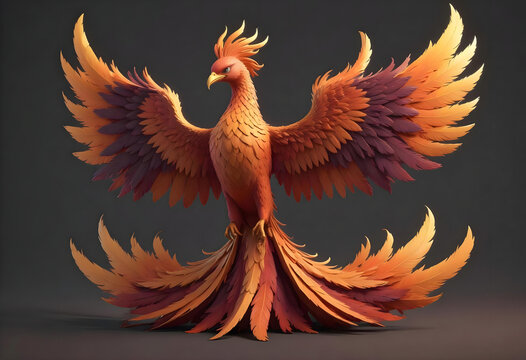 A phoenix bird digital art, a phoenix bird illustration