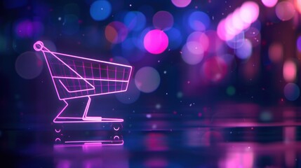 Neon Shopping Cart