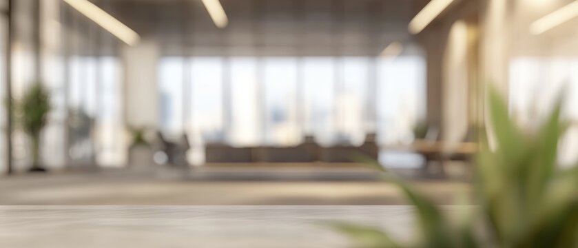 Show off a contemporary office space - blured interior background for your presentation, copy space