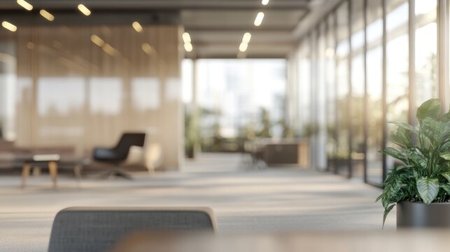 Show off a contemporary office space - blured interior background for your presentation, copy space