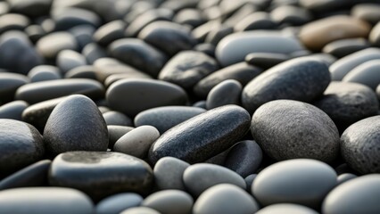  A collection of smooth gray river rocks