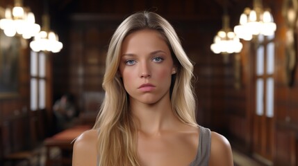 portrait of a girl in a church